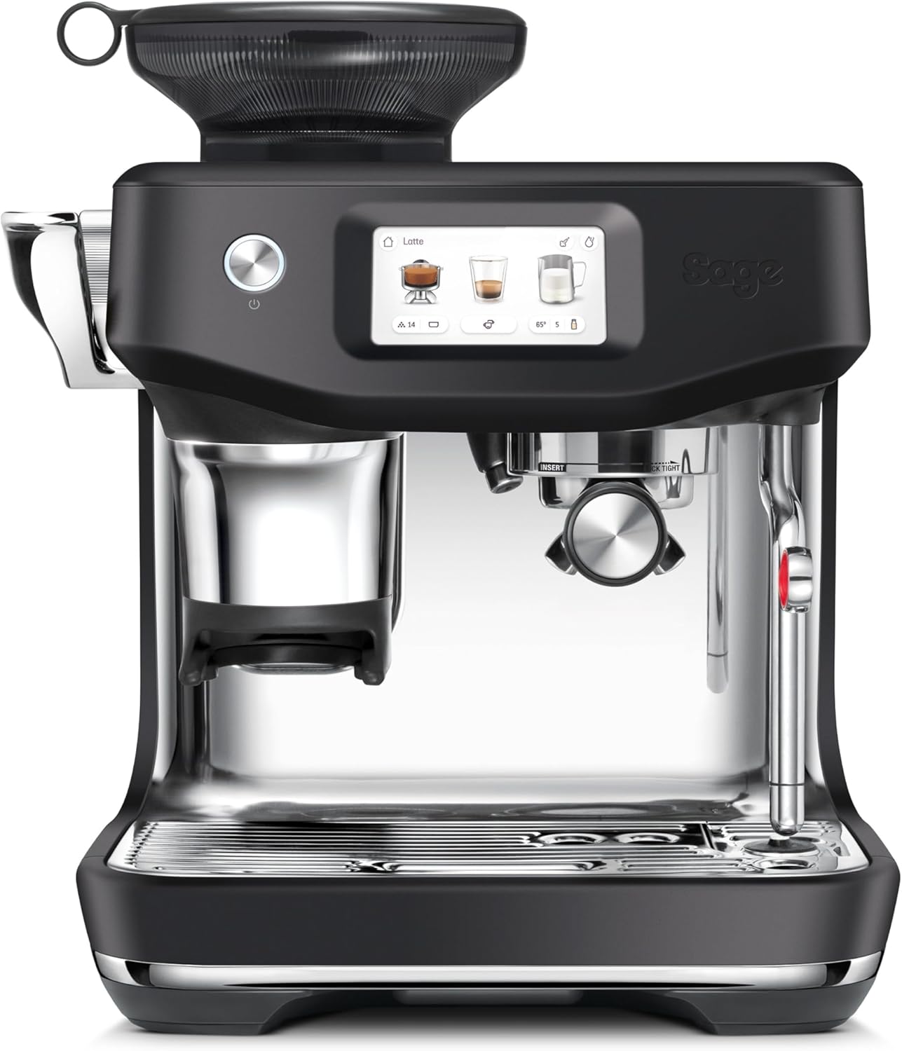 اسپرسو ساز حرفه‌ ای سیج انگلستان مدل Sage SES882 The Barista Touch Impress SES882BSS4FEU1 Trüffelschwarz - اسپرسو ساز نیمه‌ اتوماتیک